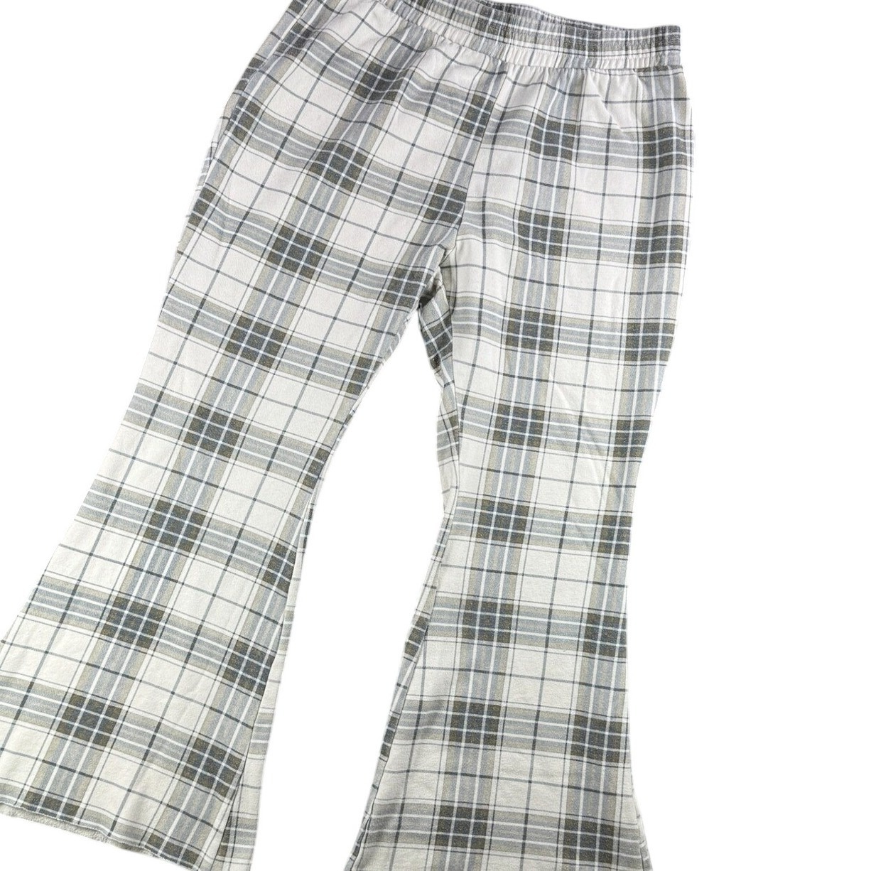 Grayson Threads Lounge Pants Women Xl Plaid Flare Elastic Waist Resort Pj